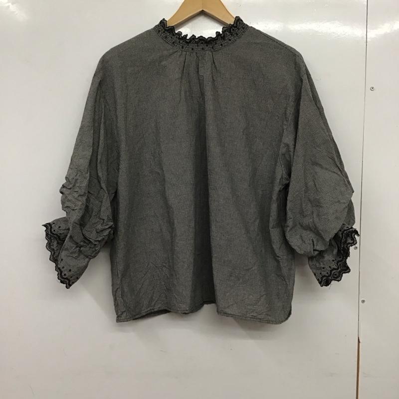 サマンサモスモス Samansa Mos2 シャツ、ブラウス 長袖 長袖シャツ チェックシャツ スタンドカラーシャツ FREE 総柄 白 / ホワイト / white X 黒 / ブラック / black レディース USED 古着 中古 10158066