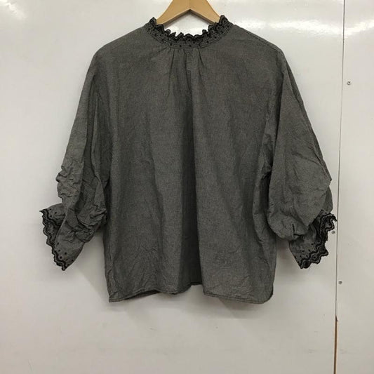サマンサモスモス Samansa Mos2 シャツ、ブラウス 長袖 長袖シャツ チェックシャツ スタンドカラーシャツ FREE 総柄 白 / ホワイト / white X 黒 / ブラック / black レディース USED 古着 中古 10158066