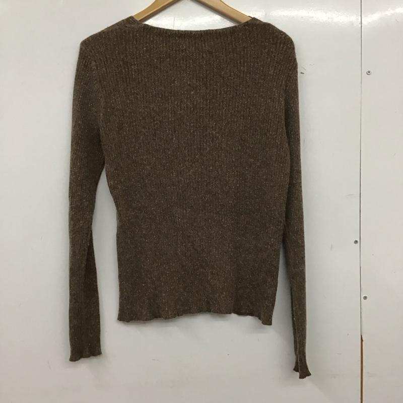 ラルフローレン RALPHLAUREN カーディガン 長袖 長袖ニットカーディガン 前ボタン ノーカラー M 総柄 茶 / ブラウン / brown レディース USED 古着 中古 10158072
