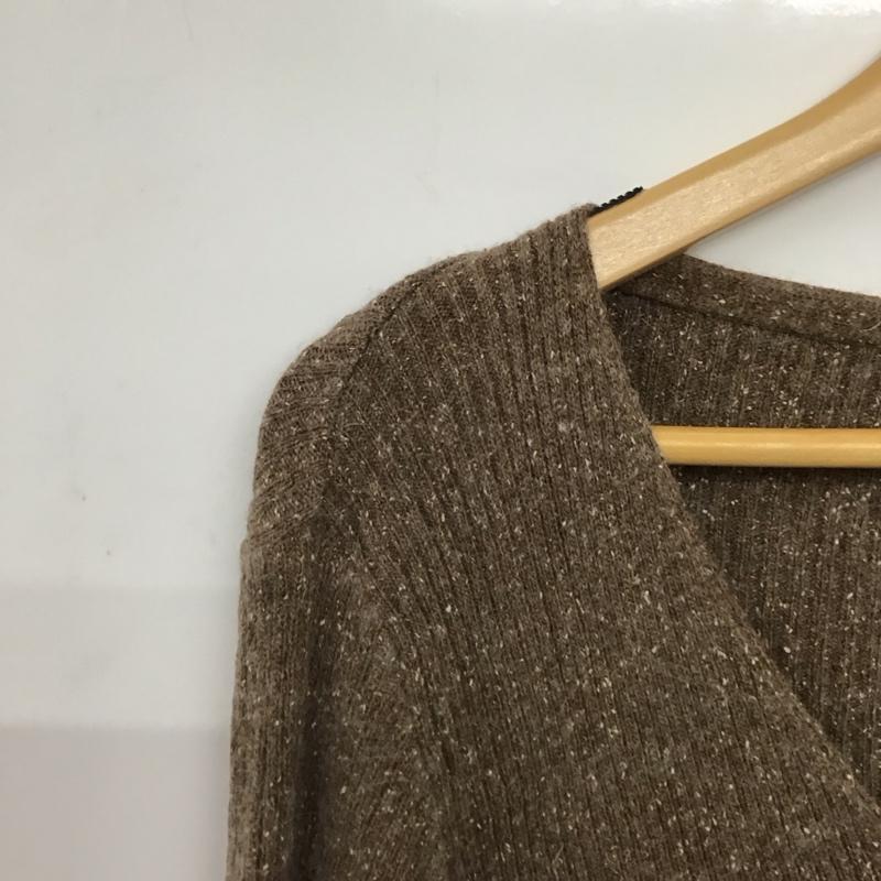 ラルフローレン RALPHLAUREN カーディガン 長袖 長袖ニットカーディガン 前ボタン ノーカラー M 総柄 茶 / ブラウン / brown レディース USED 古着 中古 10158072