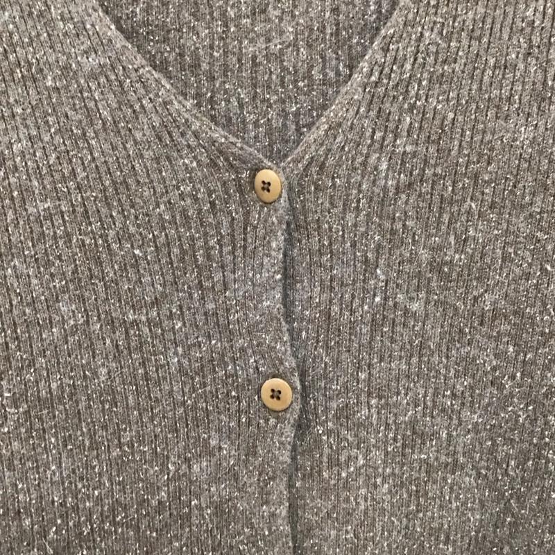 ラルフローレン RALPHLAUREN カーディガン 長袖 長袖ニットカーディガン 前ボタン ノーカラー M 総柄 茶 / ブラウン / brown レディース USED 古着 中古 10158072