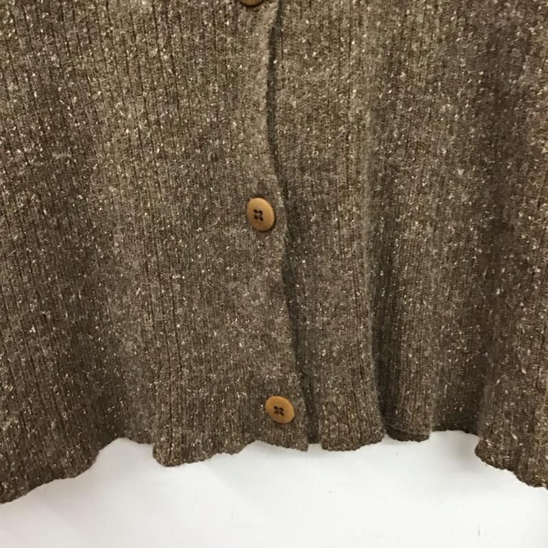 ラルフローレン RALPHLAUREN カーディガン 長袖 長袖ニットカーディガン 前ボタン ノーカラー M 総柄 茶 / ブラウン / brown レディース USED 古着 中古 10158072