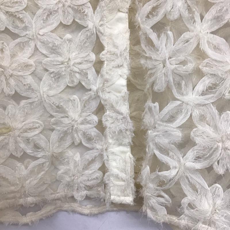 ザラ ZARA シャツ、ブラウス 半袖 半袖シャツ シースルーシャツ M 総柄 アイボリー / アイボリー / レディース USED 古着 中古 10158073
