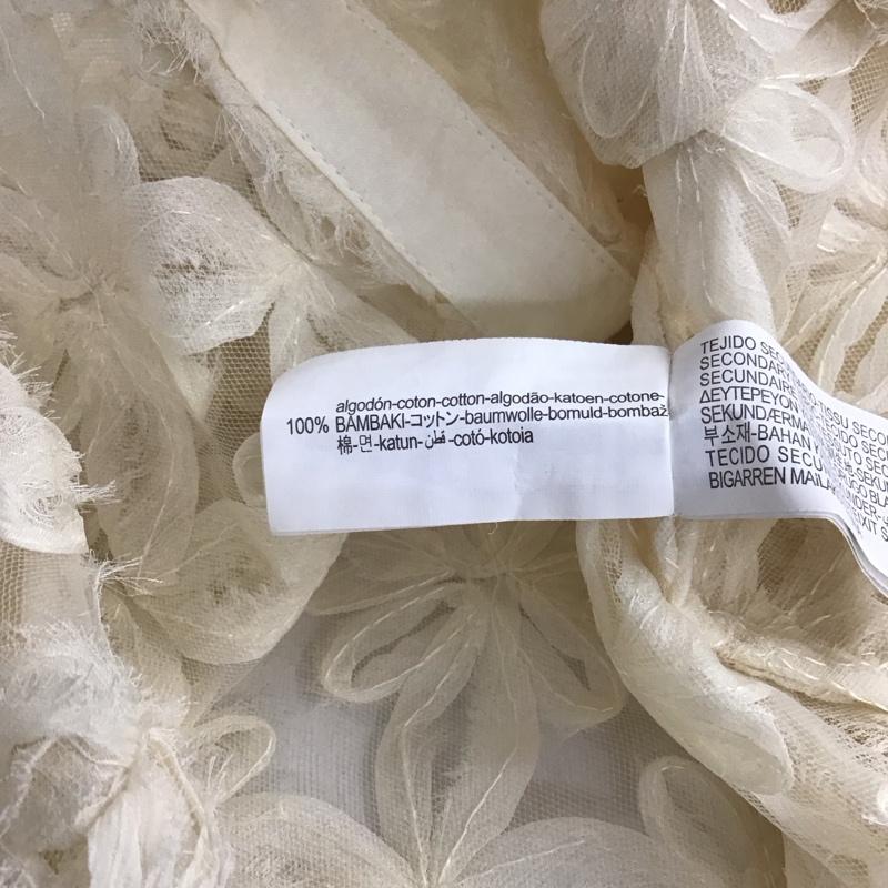 ザラ ZARA シャツ、ブラウス 半袖 半袖シャツ シースルーシャツ M 総柄 アイボリー / アイボリー / レディース USED 古着 中古 10158073