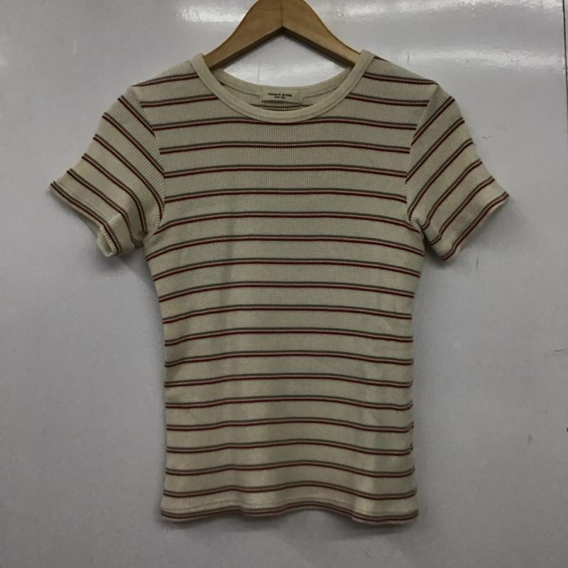 フリークスストア FREAK S STORE Tシャツ 半袖 半袖カットソー プリントTシャツ クルーネックカットソー FREE ボーダー柄 アイボリー / アイボリー / レディース USED 古着 中古 10158080