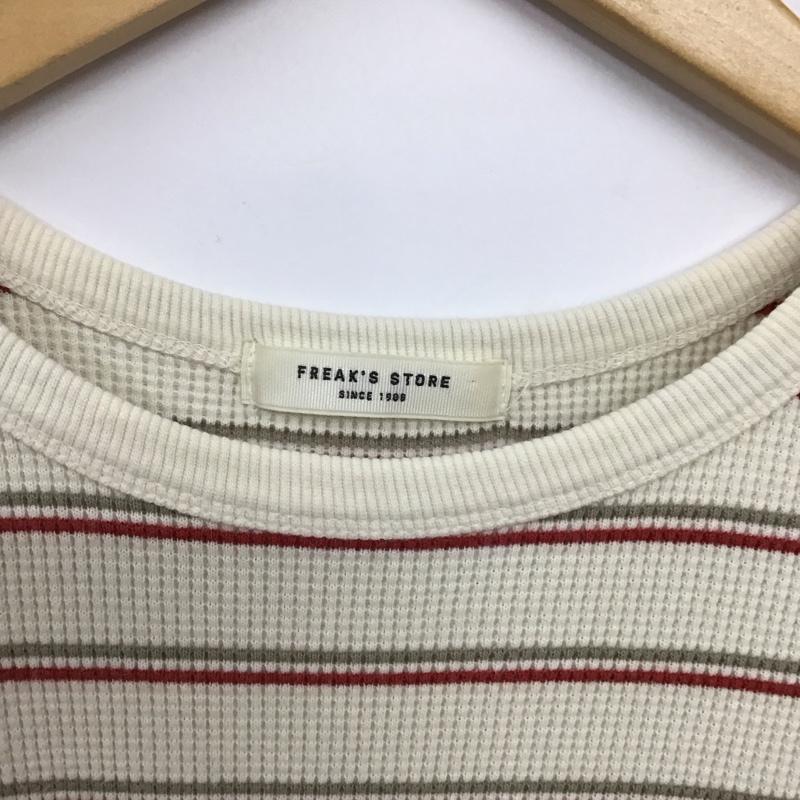 フリークスストア FREAK S STORE Tシャツ 半袖 半袖カットソー プリントTシャツ クルーネックカットソー FREE ボーダー柄 アイボリー / アイボリー / レディース USED 古着 中古 10158080