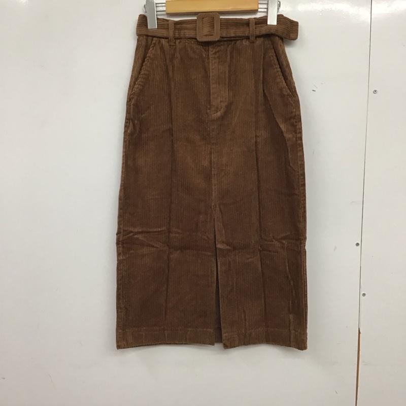 ザラティーアールエフ ZARA TRF スカート ひざ丈スカート コーデュロイスカート スリットスカート XS 無地 茶 / ブラウン / brown レディース USED 古着 中古 10158103