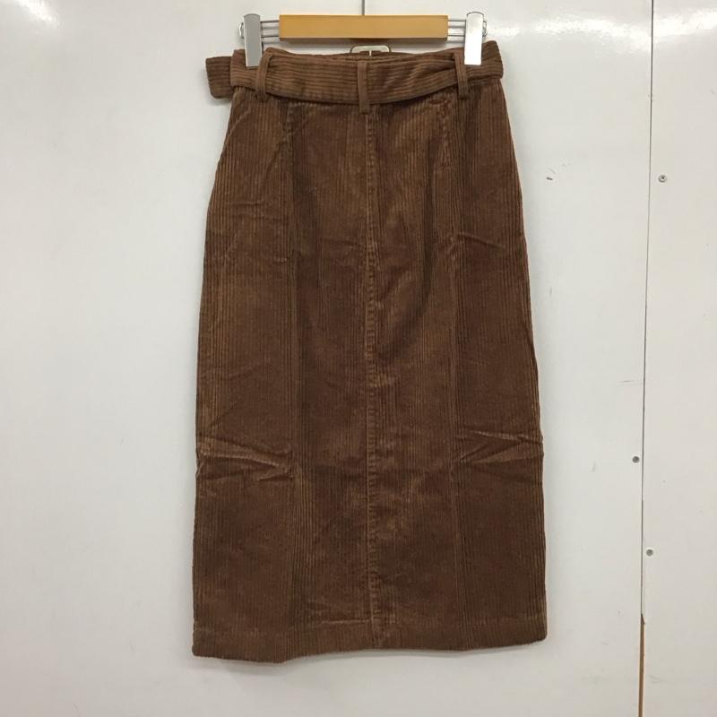 ザラティーアールエフ ZARA TRF スカート ひざ丈スカート コーデュロイスカート スリットスカート XS 無地 茶 / ブラウン / brown レディース USED 古着 中古 10158103