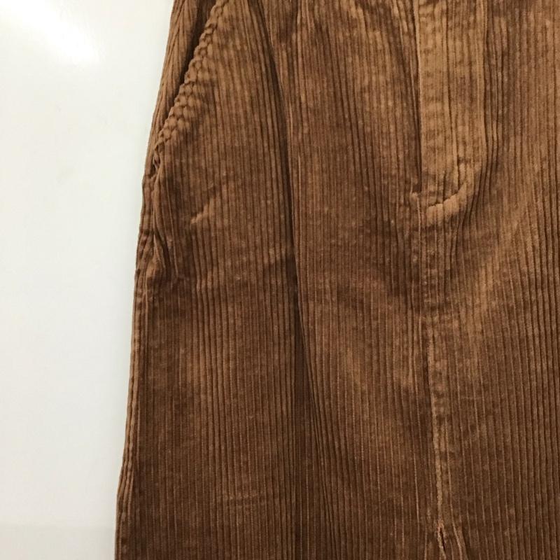 ザラティーアールエフ ZARA TRF スカート ひざ丈スカート コーデュロイスカート スリットスカート XS 無地 茶 / ブラウン / brown レディース USED 古着 中古 10158103