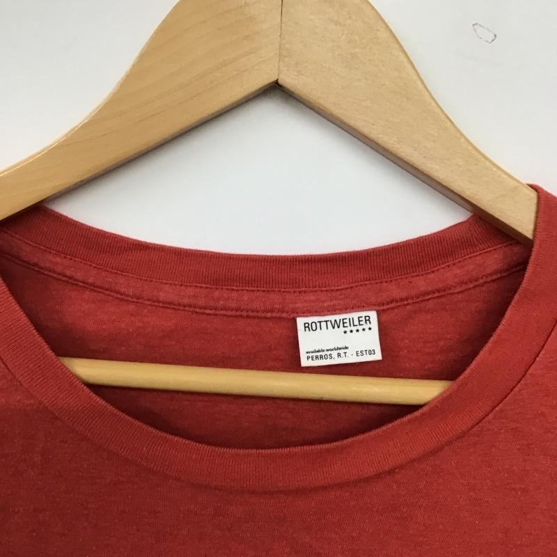 ロットワイラー ROTTWEILER Tシャツ 半袖 半袖カットソー プリントTシャツ クルーネックカットソー XL ロゴ、文字 赤 / レッド / red メンズ USED 古着 中古 10158106