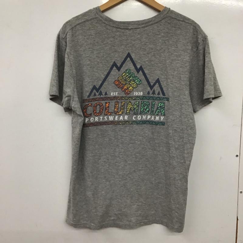コロンビア Columbia Tシャツ 半袖 半袖カットソー プリントTシャツ クルーネックカットソー M ロゴ、文字 灰 / グレー / gray メンズ USED 古着 中古 10158107