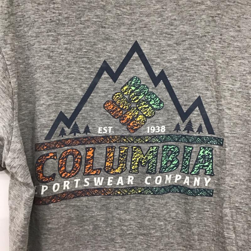 コロンビア Columbia Tシャツ 半袖 半袖カットソー プリントTシャツ クルーネックカットソー M ロゴ、文字 灰 / グレー / gray メンズ USED 古着 中古 10158107