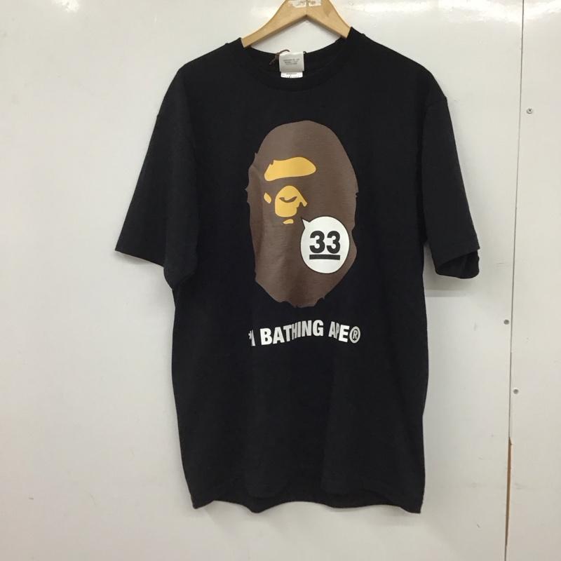 ベイプ BAPE Tシャツ 半袖 半袖カットソー プリントTシャツ クルーネックカットソー XL ロゴ、文字 黒 / ブラック / black メンズ USED 古着 中古 10158110