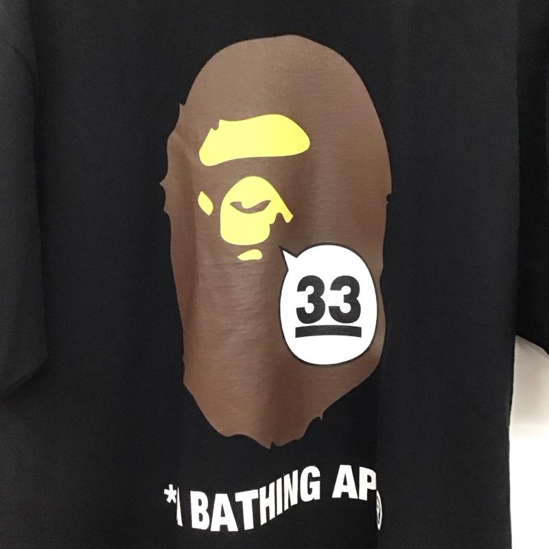 ベイプ BAPE Tシャツ 半袖 半袖カットソー プリントTシャツ クルーネックカットソー XL ロゴ、文字 黒 / ブラック / black メンズ USED 古着 中古 10158110