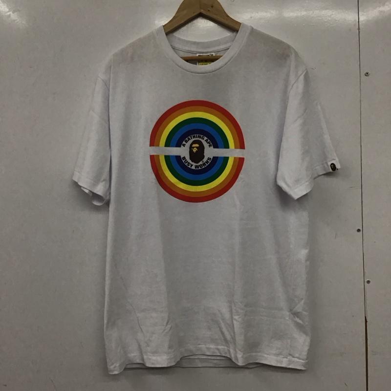 ベイプ BAPE Tシャツ 半袖 半袖カットソー プリントTシャツ クルーネックカットソー XL ロゴ、文字 白 / ホワイト / white メンズ USED 古着 中古 10158111
