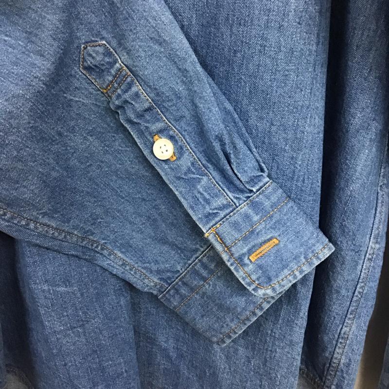 アベイシングエイプ A BATHING APE シャツ、ブラウス 長袖 長袖シャツ デニムシャツ カラーシャツ L ロゴ、文字 インディゴ / インディゴ / Indigo メンズ USED 古着 中古 10158113