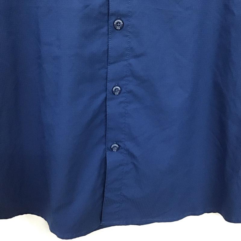 コロンビア Columbia シャツ、ブラウス 半袖 半袖シャツ ポケットシャツ M ロゴ、文字 青 / ブルー / blue メンズ USED 古着 中古 10158116