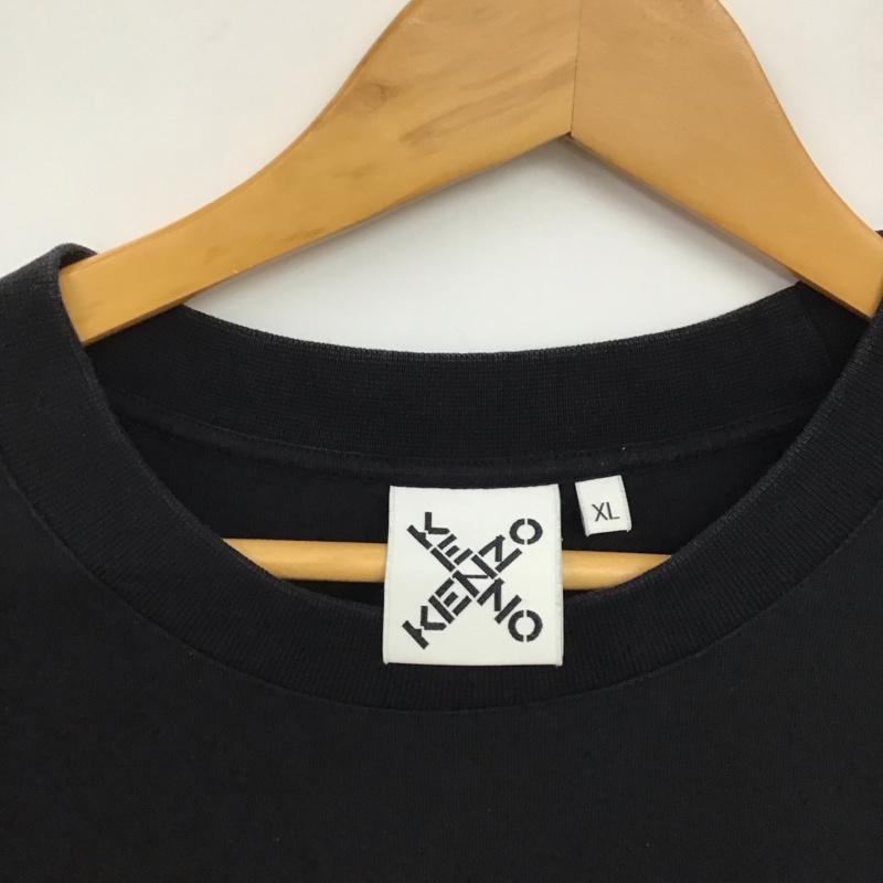 ケンゾー KENZO Tシャツ 半袖 半袖カットソー プリントTシャツ クルーネックカットソー XL ロゴ、文字 黒 / ブラック / black メンズ USED 古着 中古 10158117