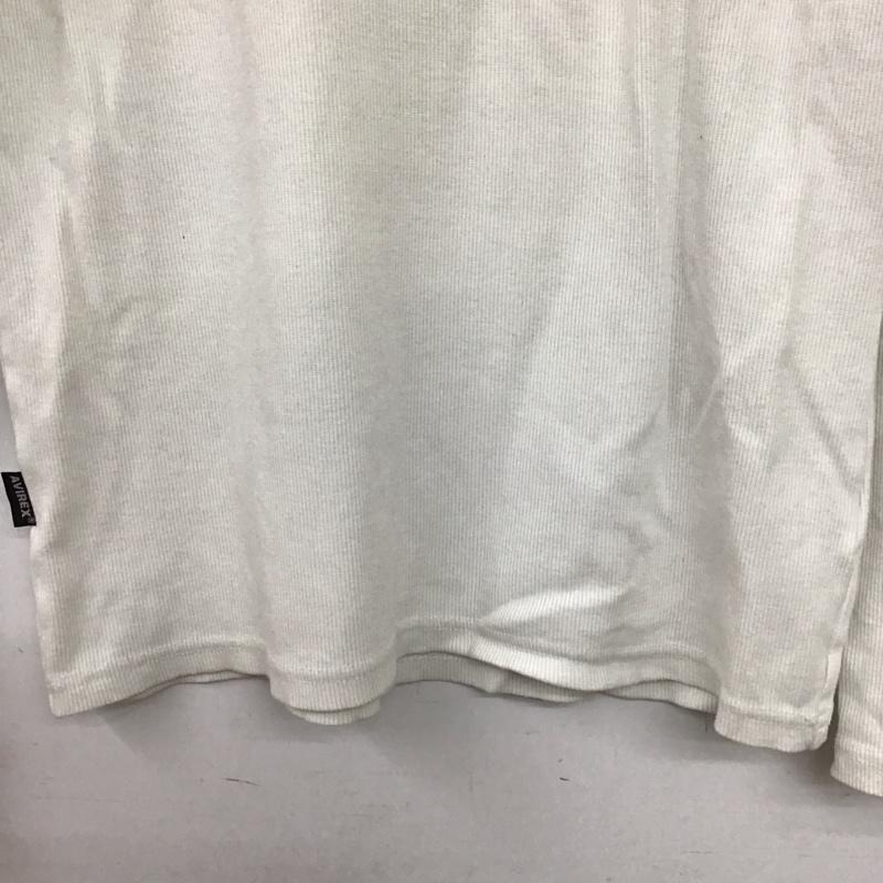 アヴィレックス AVIREX U.S.A. カットソー 長袖 長袖カットソー ヘンリーネックカットソー M 無地 白 / ホワイト / white メンズ USED 古着 中古 10158125