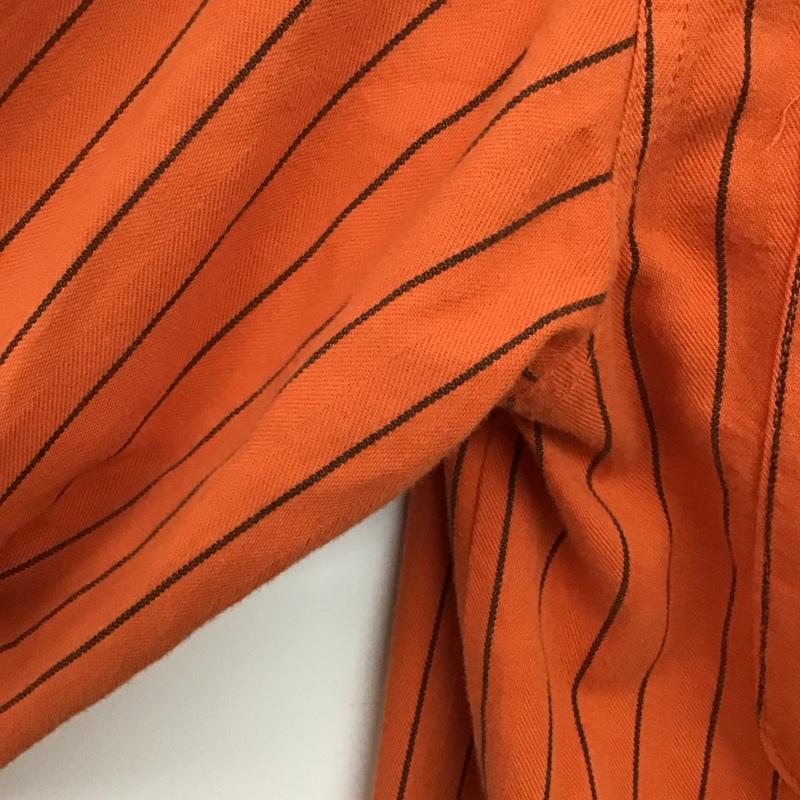 古着 USED シャツ、ブラウス 長袖 長袖シャツ ストライプシャツ カラーシャツ XL ロゴ、文字 橙 / オレンジ / orange メンズ USED 古着 中古 10158126