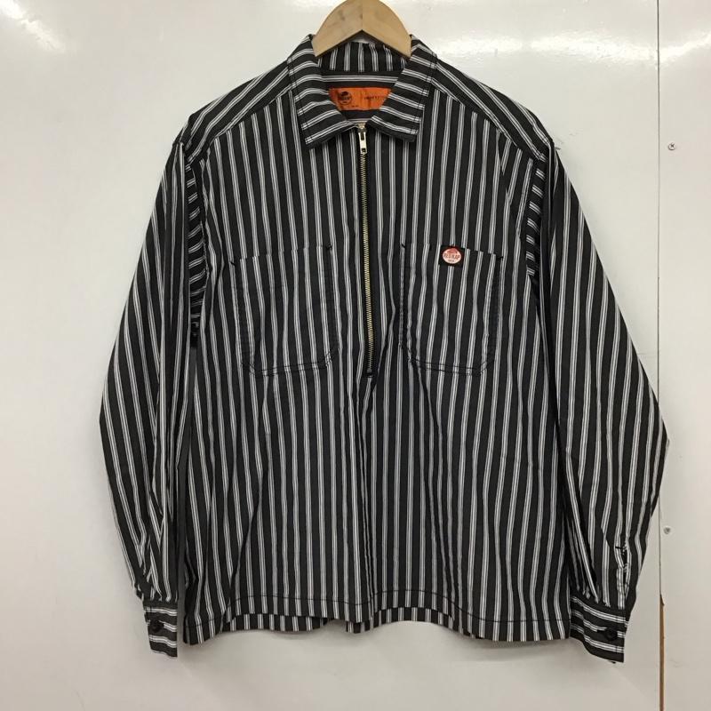 フリークスストア FREAK S STORE シャツ、ブラウス 長袖 長袖シャツ ジップアップ M ストライプ 白 / ホワイト / white X ダークグレー / ダークグレー / メンズ USED 古着 中古 10158128