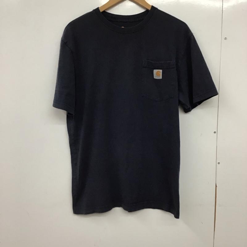 カーハート Carhartt Tシャツ 半袖 半袖カットソー プリントTシャツ クルーネックカットソー S ロゴ、文字 紺 / ネイビー / navy メンズ USED 古着 中古 10158134