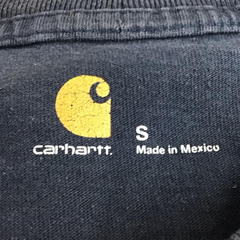 カーハート Carhartt Tシャツ 半袖 半袖カットソー プリントTシャツ クルーネックカットソー S ロゴ、文字 紺 / ネイビー / navy メンズ USED 古着 中古 10158134