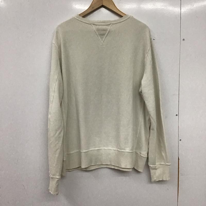 レミ レリーフ REMI RELIEF トレーナー 長袖 長袖トレーナー スウェット クルーネック プルオーバー L ダメージ加工 アイボリー / アイボリー / メンズ USED 古着 中古 10158138