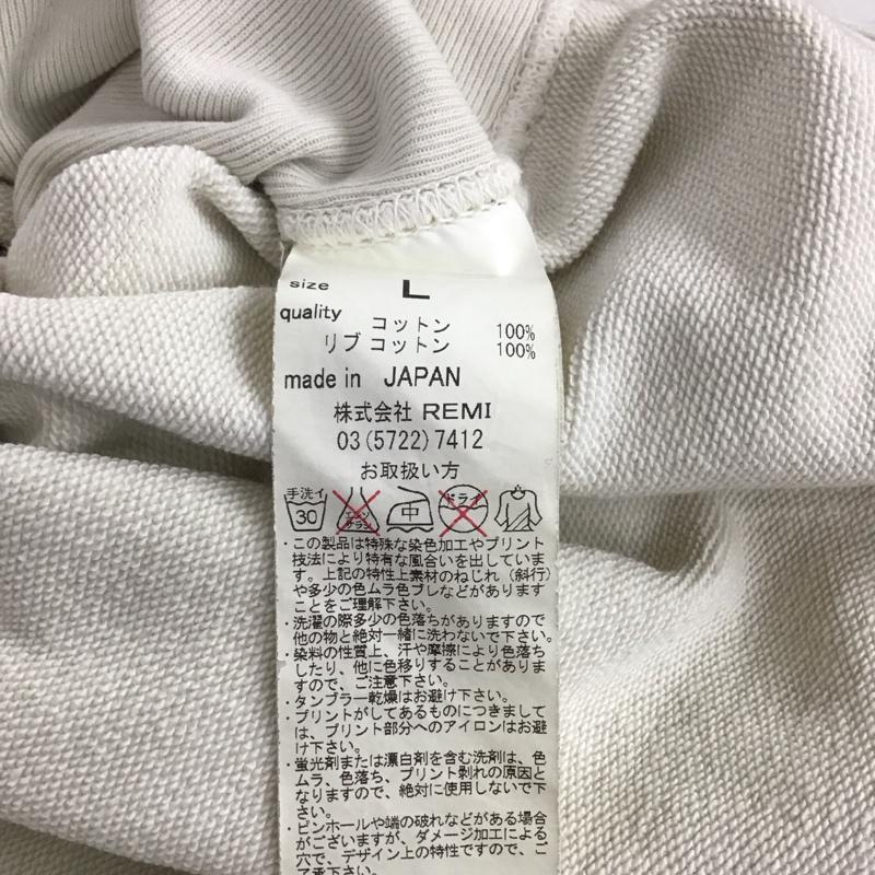 レミ レリーフ REMI RELIEF トレーナー 長袖 長袖トレーナー スウェット クルーネック プルオーバー L ダメージ加工 アイボリー / アイボリー / メンズ USED 古着 中古 10158138