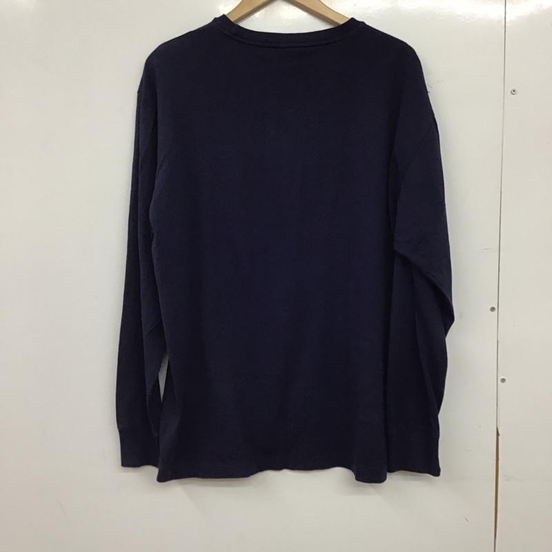 ポロバイラルフローレン Polo by RALPH LAUREN カットソー 長袖 長袖カットソー プリントカットソー クルーネック M ロゴ、文字 紺 / ネイビー / navy メンズ USED 古着 中古 10158139