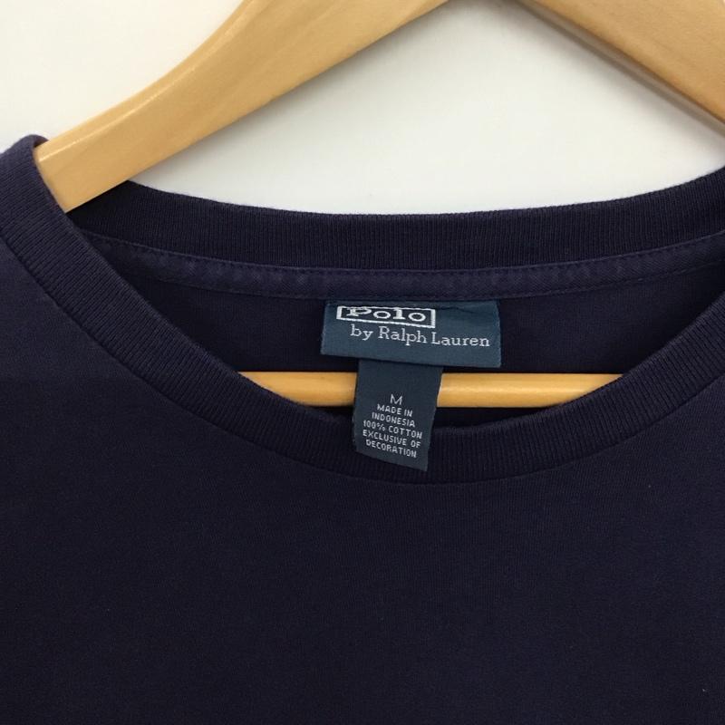 ポロバイラルフローレン Polo by RALPH LAUREN カットソー 長袖 長袖カットソー プリントカットソー クルーネック M ロゴ、文字 紺 / ネイビー / navy メンズ USED 古着 中古 10158139