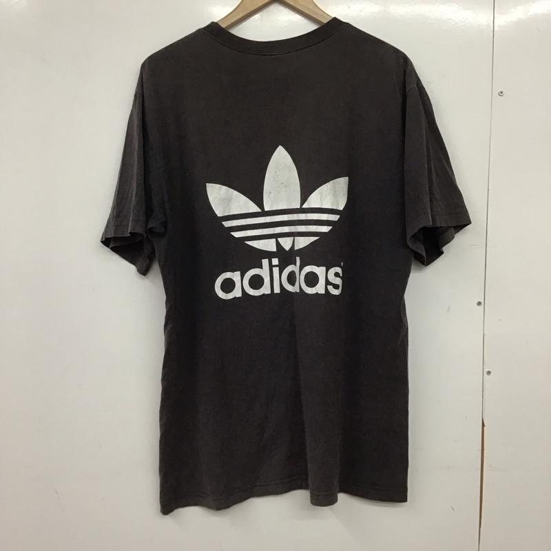 アディダス adidas Tシャツ 半袖 半袖カットソー プリントTシャツ クルーネックカットソー M ロゴ、文字 ダークグレー / ダークグレー / メンズ USED 古着 中古 10158140