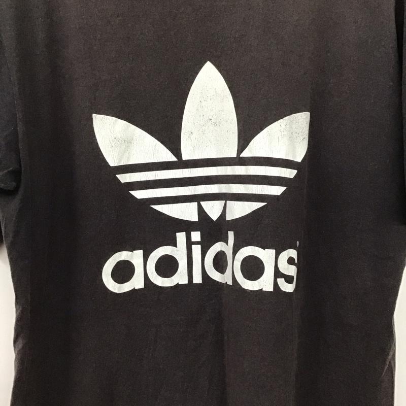 アディダス adidas Tシャツ 半袖 半袖カットソー プリントTシャツ クルーネックカットソー M ロゴ、文字 ダークグレー / ダークグレー / メンズ USED 古着 中古 10158140
