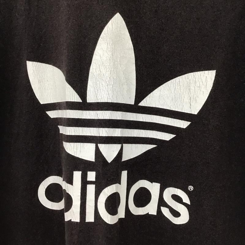 アディダス adidas Tシャツ 半袖 半袖カットソー プリントTシャツ クルーネックカットソー M ロゴ、文字 ダークグレー / ダークグレー / メンズ USED 古着 中古 10158140