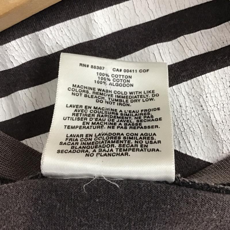 アディダス adidas Tシャツ 半袖 半袖カットソー プリントTシャツ クルーネックカットソー M ロゴ、文字 ダークグレー / ダークグレー / メンズ USED 古着 中古 10158140