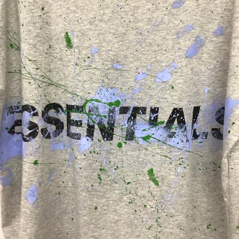 エッセンシャルズ ESSENTIALS Tシャツ 半袖 半袖カットソー プリントTシャツ クルーネックカットソー S プリント 灰 / グレー / gray メンズ USED 古着 中古 10158143