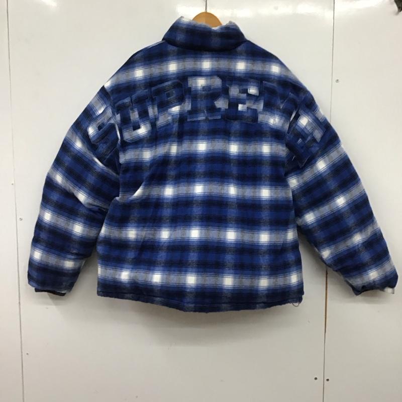 シュプリーム Supreme ジャケット、上着 ジャンパー、ブルゾン 22AW FlannelReversiblePufferJacket L ロゴ、文字 X チェック 灰 / グレー / gray メンズ USED 古着 中古 10158150