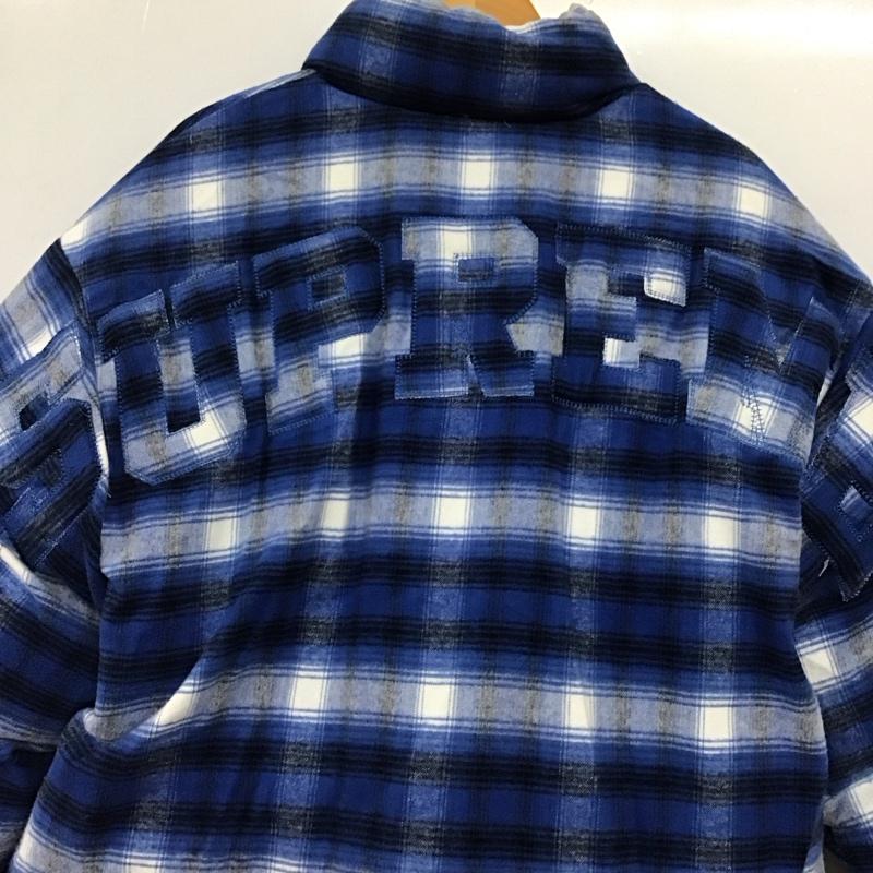 シュプリーム Supreme ジャケット、上着 ジャンパー、ブルゾン 22AW FlannelReversiblePufferJacket L ロゴ、文字 X チェック 灰 / グレー / gray メンズ USED 古着 中古 10158150