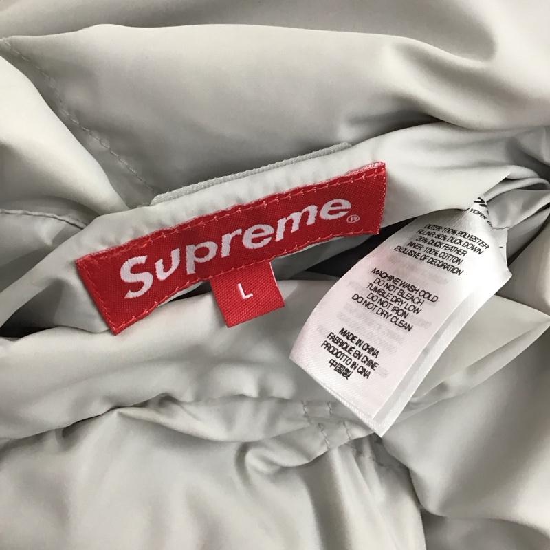 シュプリーム Supreme ジャケット、上着 ジャンパー、ブルゾン 22AW FlannelReversiblePufferJacket L ロゴ、文字 X チェック 灰 / グレー / gray メンズ USED 古着 中古 10158150