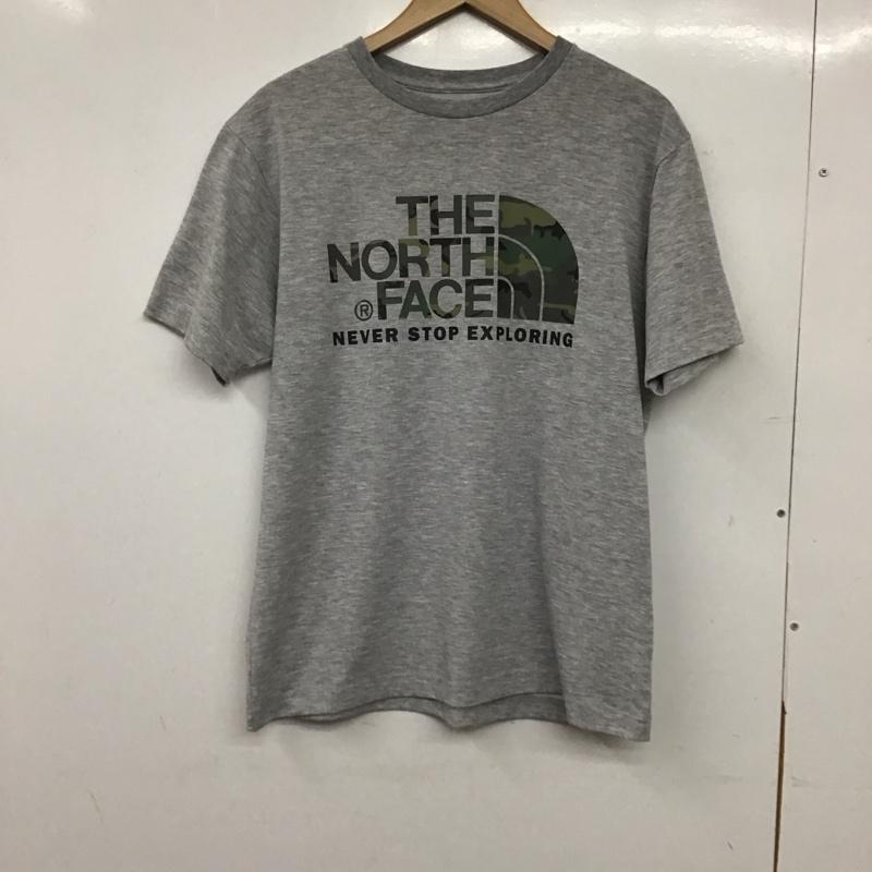 ザノースフェイス THE NORTH FACE Tシャツ 半袖 半袖カットソー プリントTシャツ クルーネックカットソー L ロゴ、文字 灰 / グレー / gray メンズ USED 古着 中古 10158151
