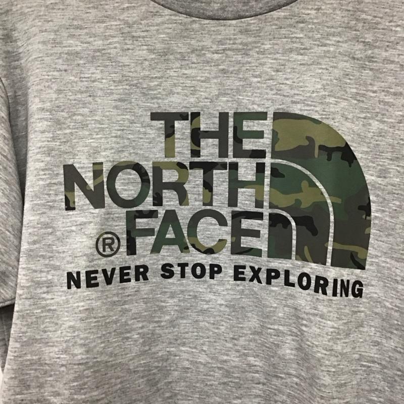 ザノースフェイス THE NORTH FACE Tシャツ 半袖 半袖カットソー プリントTシャツ クルーネックカットソー L ロゴ、文字 灰 / グレー / gray メンズ USED 古着 中古 10158151