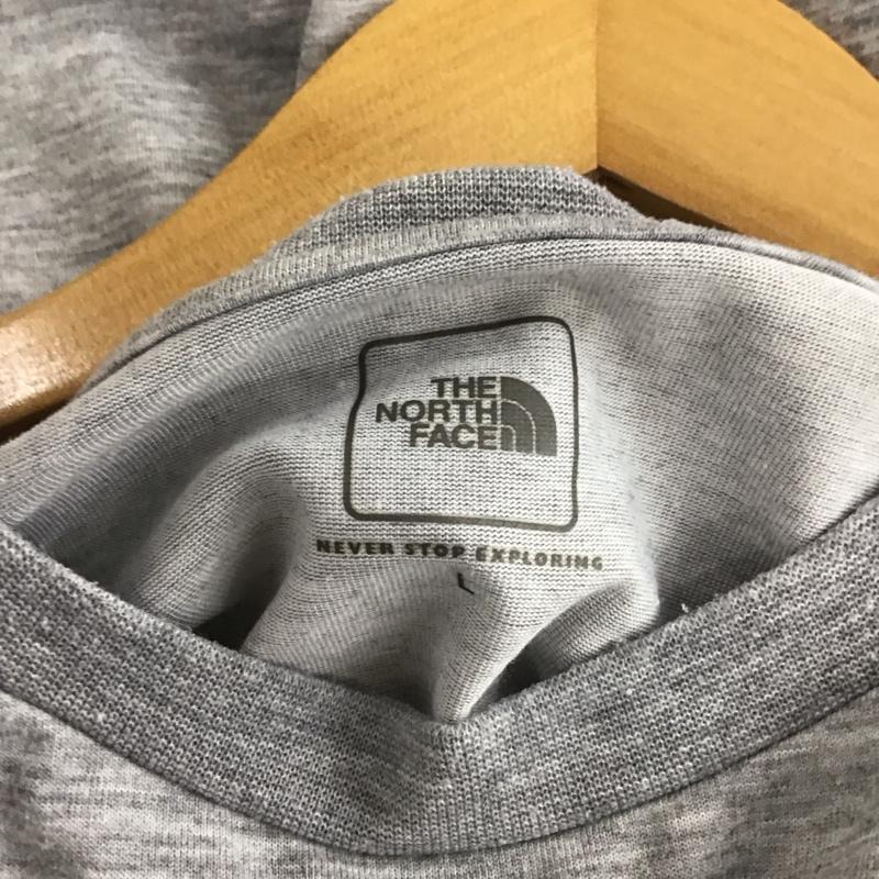 ザノースフェイス THE NORTH FACE Tシャツ 半袖 半袖カットソー プリントTシャツ クルーネックカットソー L ロゴ、文字 灰 / グレー / gray メンズ USED 古着 中古 10158151