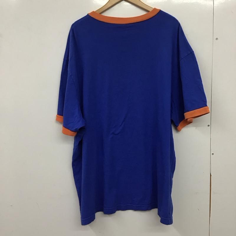 チャンピオン Campion Tシャツ 半袖 半袖カットソー プリントTシャツ Vネックカットソー XXL ロゴ、文字 青 / ブルー / blue メンズ USED 古着 中古 10158152