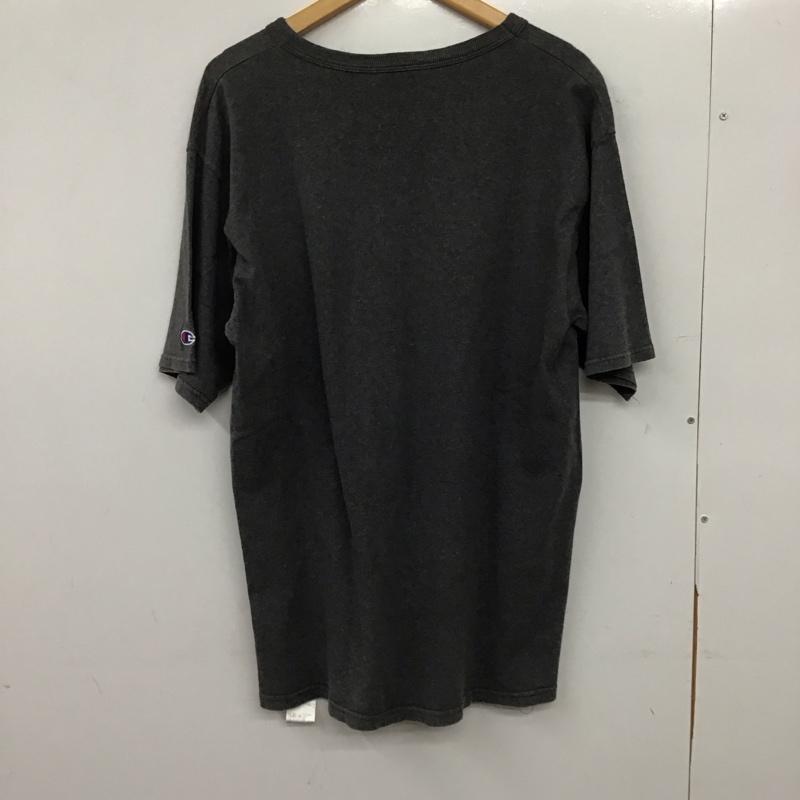 チャンピオン Champion Tシャツ 半袖 半袖カットソー プリントTシャツ クルーネックカットソー L ロゴ、文字 ダークグレー / ダークグレー / メンズ USED 古着 中古 10158156