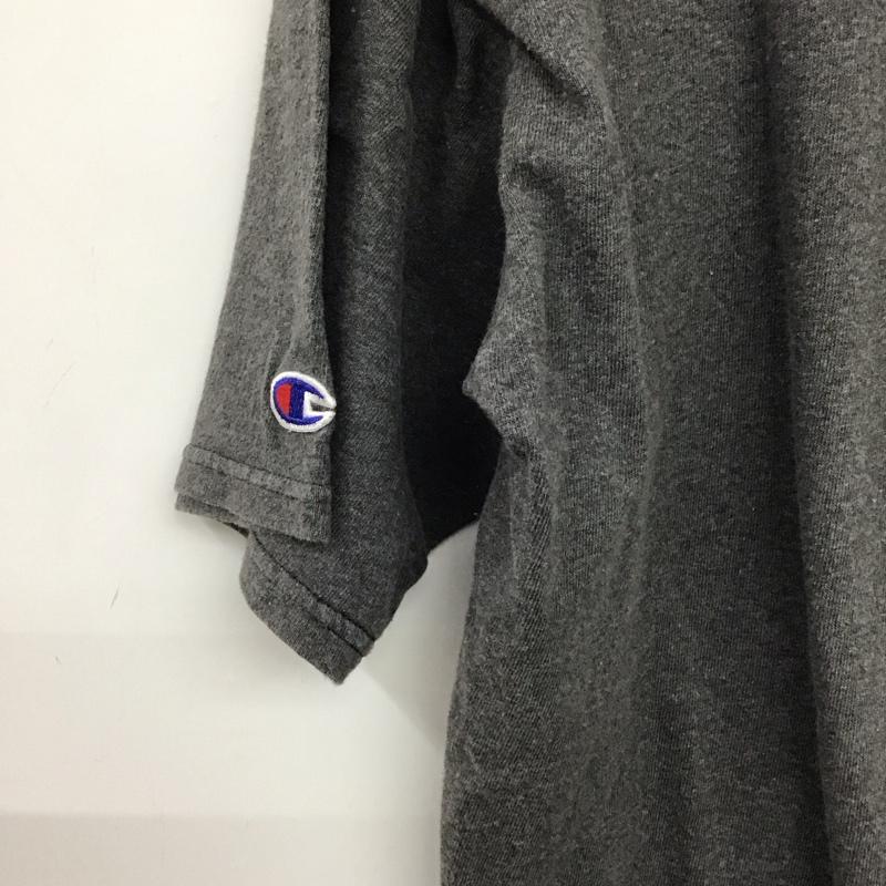 チャンピオン Champion Tシャツ 半袖 半袖カットソー プリントTシャツ クルーネックカットソー L ロゴ、文字 ダークグレー / ダークグレー / メンズ USED 古着 中古 10158156
