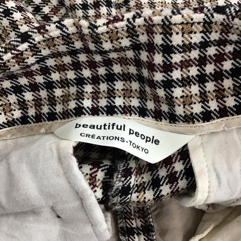 ビューティフルピープル beautiful people パンツ ワークパンツ、ペインターパンツ スラックスパンツ ワイドパンツ センタータックパンツ XS チェック マルチカラー / マルチカラー / multicolor メンズ USED 古着 中古 10158158