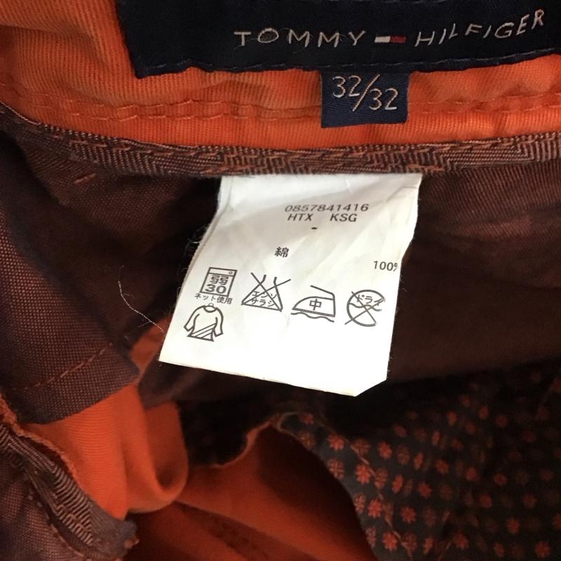 トミーヒルフィガー TOMMY HILFIGER パンツ ワークパンツ、ペインターパンツ ワークパンツ ワイドパンツ カジュアルパンツ 32インチ ロゴ、文字 橙 / オレンジ / orange メンズ USED 古着 中古 10158162