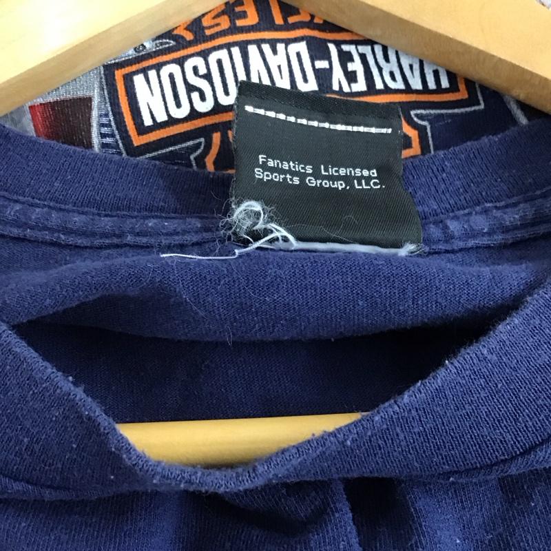 ハーレーダビッドソン Harley-Davidson Tシャツ 半袖 半袖カットソー プリントTシャツ クルーネックカットソー ロゴ、文字 紺 / ネイビー / navy メンズ USED 古着 中古 10158166