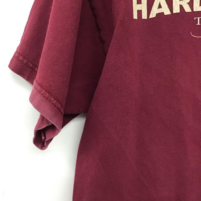 ハーレーダビッドソン Harley-Davidson Tシャツ 半袖 半袖カットソー プリントTシャツ クルーネックカットソー L ロゴ、文字 えんじ / ワインレッド / dark red メンズ USED 古着 中古 10158167
