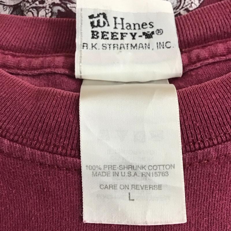 ハーレーダビッドソン Harley-Davidson Tシャツ 半袖 半袖カットソー プリントTシャツ クルーネックカットソー L ロゴ、文字 えんじ / ワインレッド / dark red メンズ USED 古着 中古 10158167